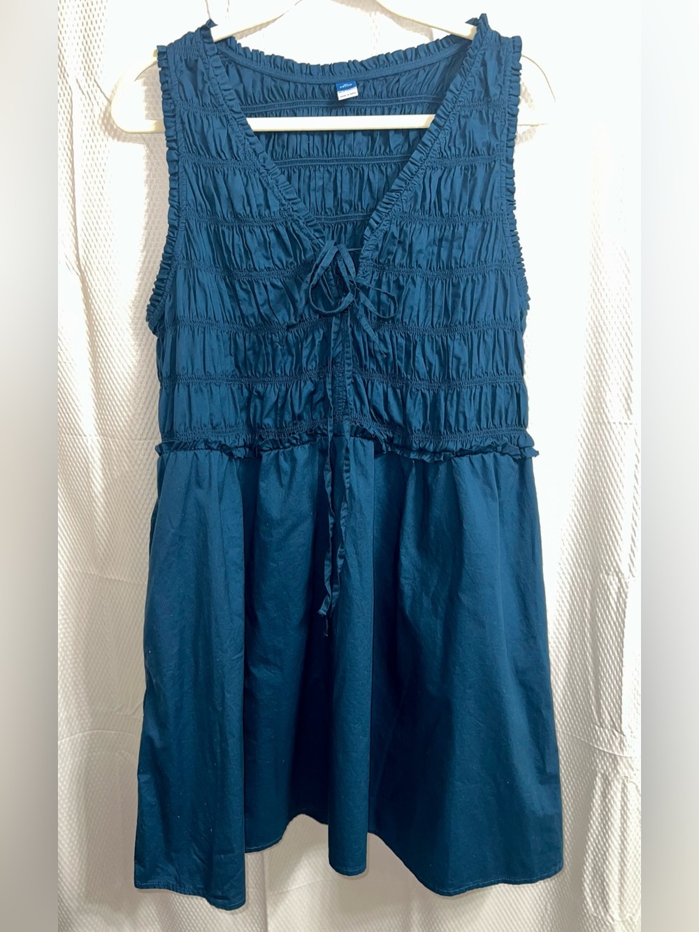 Old Navy Teal Blue Smocked Sleeveless Midi Dress